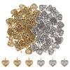 120Pcs 2 Colors Tibetan Style Filigree Alloy Heart Charms Mixed Color 18x15x2mm Hole: 2mm 60pcs/color