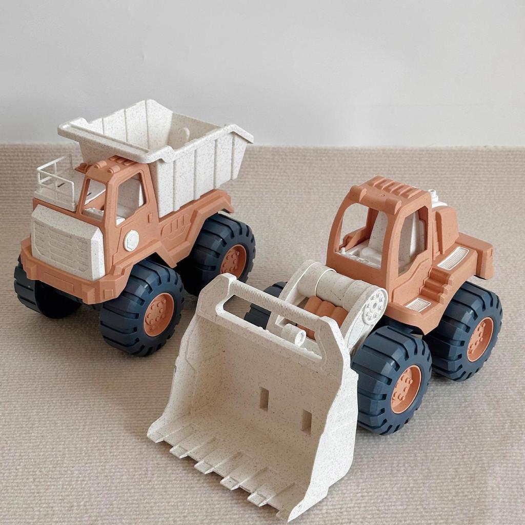 Korean Children's Wheat Straw Beach Toy Set: Boat & Handcart with Water Play and Sand Shovels