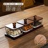 Japanese Style Vintage Divided Fruit Bowl with Lid Home Living Room Nuts Candy Biscuit Storage Bowl Square Fruit Tray Home Decor