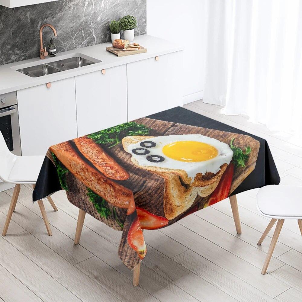 Gourmet-bedruckte Tischdecke, Restaurant-Tischdekoration und Dekoration, Küche, Zuhause, Antifouling, wasserdicht