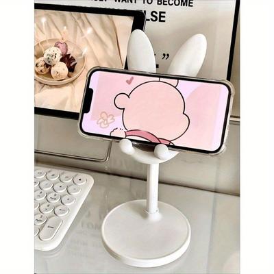 1ks Nastavitelný Skládací Stojan na Tablet ve Tvaru Králíka Stolní Organizér Pro Domov, Kancelář A Jako Dárek, Stolní Příslušenství, Domácí Dekorace, Kancelářská Dekorace, Dárky