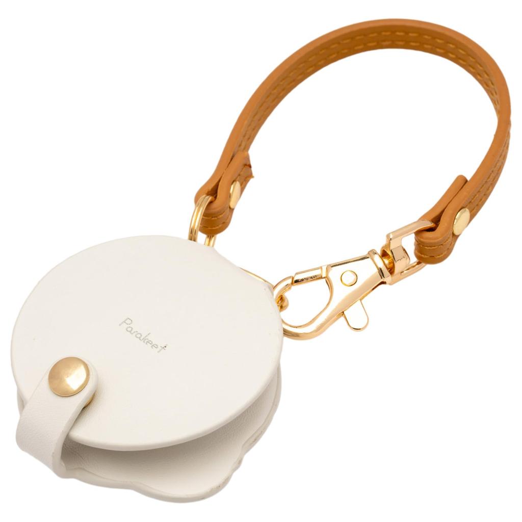 Fieldwork Women's Analog Pocket Watch with Magnifying Glass, 2x Magnification, Strap, Bag Charm, Anipe Parakeet Design, White, MKK3017-1