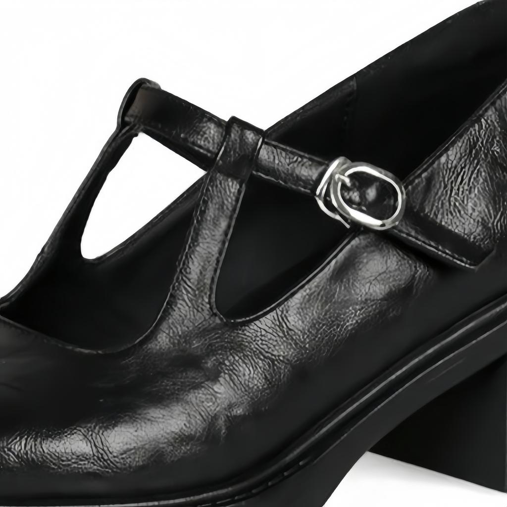 Fashion Retro Women's Brogue Leather Shoes Spring Round Head Carved Mary Jane Shoes Women Oxfords Women's Shoes Ladies Leather Female