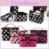 Borsa Trucco Trendy a Doppio Strato Spaziosa Design a Pois Bianchi e Neri Per un Facile Stoccaggio