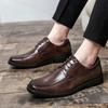 Nightclub hairstylist leather shoes men's fashion trend casual shoes British square head leather shoes suit wedding shoes