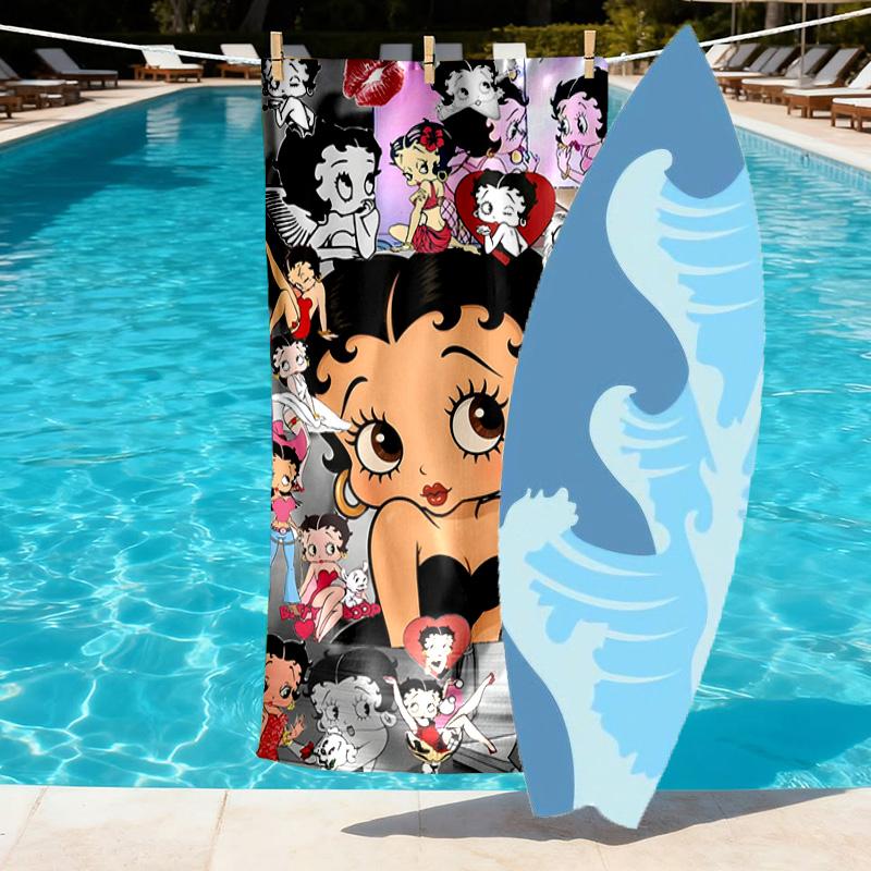 Doll Print Beach Towel Design, Soft, Lightweight. for Home Bathroom, Spa, Pool, Yoga, Surfing, Camping, Gift for Family, Friend