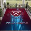 Custom Text Printed Rug West Ham United FC Non Slip Floor Carpet For Home Room Decor