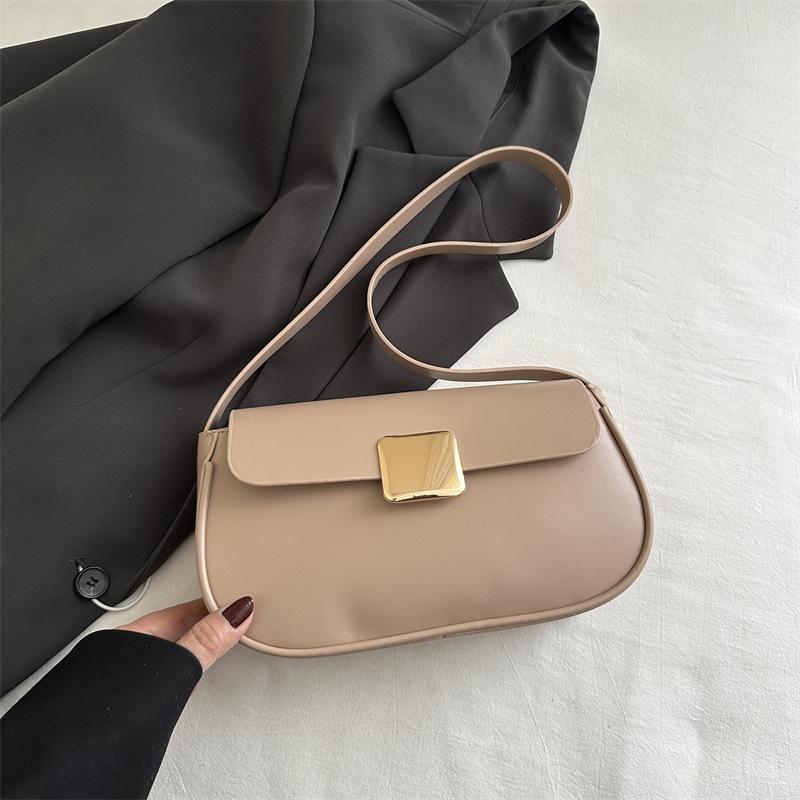 Retro Small Square Bag Simple Versatile Daily Commute Single Shoulder Underarm Bag