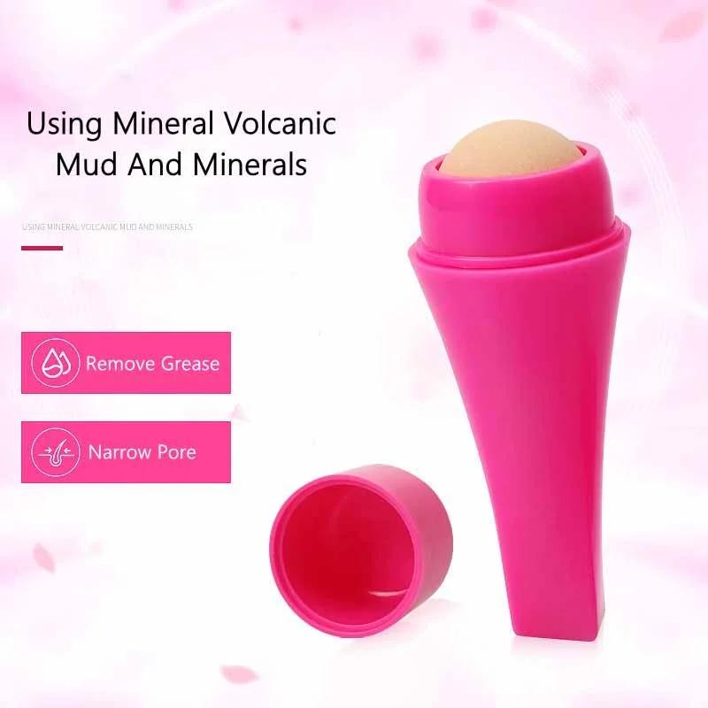 Mini Reusable Volcanic Stone Facial Roller Natural Skin Care Oil Control T Zone Makeup Tool