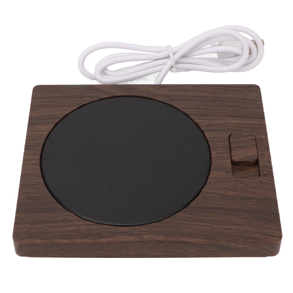 Tassenwärmer Elektrisch USB 2 Stufen Temperaturverstellbar Tassenwärmer Pad für Tee Milch Walnuss