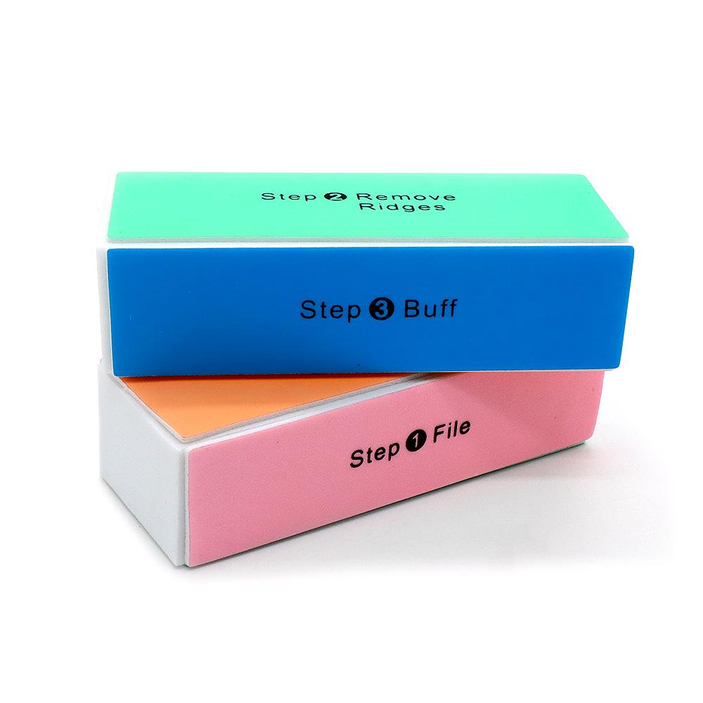 Colorful Four-Sided Nail Polishing Block - Four-Step Nail File and Buffer