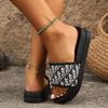 2025 Slope Heel Thick Bottom Summer Soft Bottom Soft Surface New Foreign Trade Light Weight Increase 2025 Slippers Women