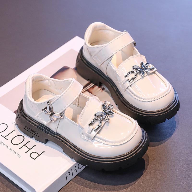

[Girls Black Leather Mary Jane Shoes British Princess Thick Sole Spring Autumn Fashion Sneakers] size 26