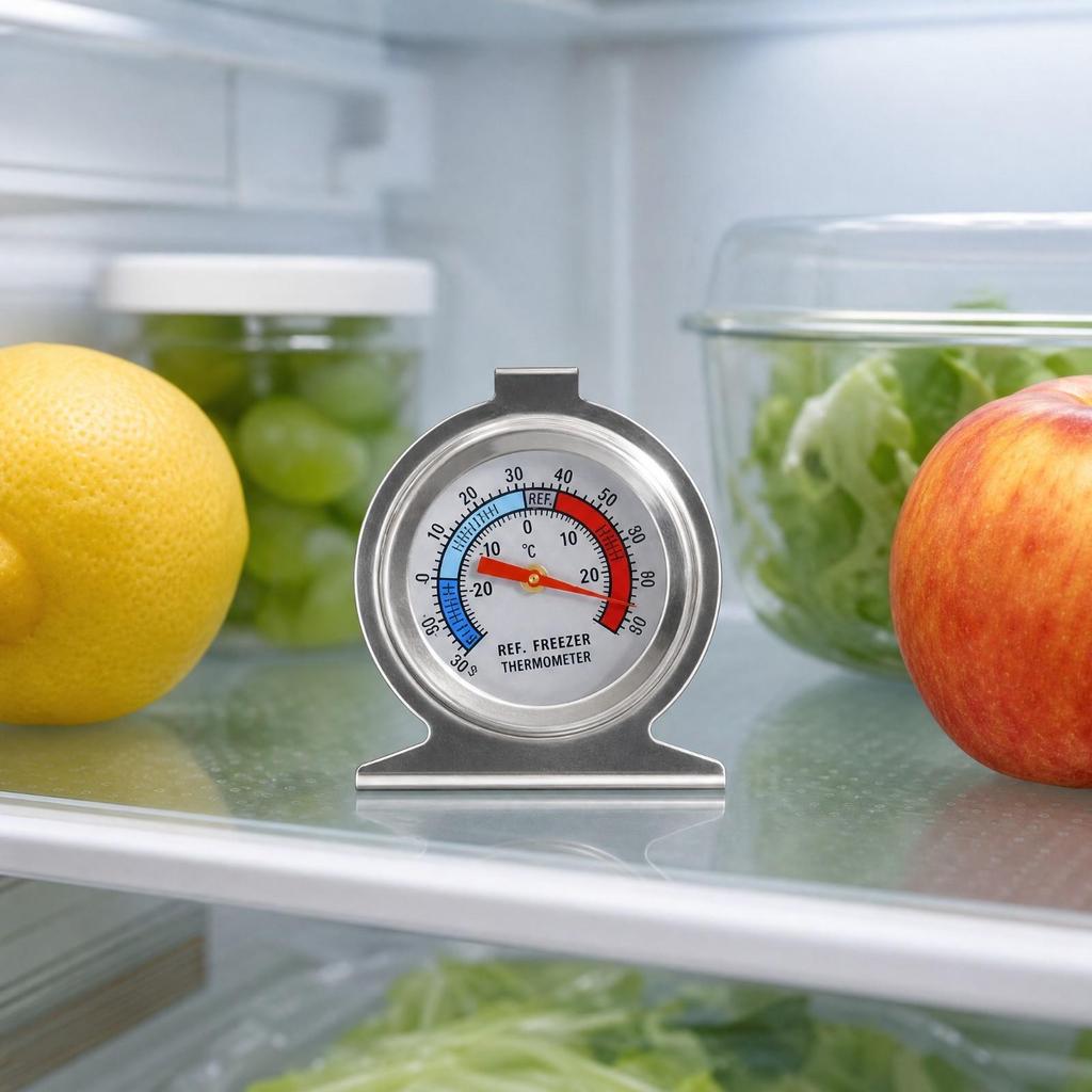 Cold Room Thermometer Stainless Steel Refrigerator with Base Compact