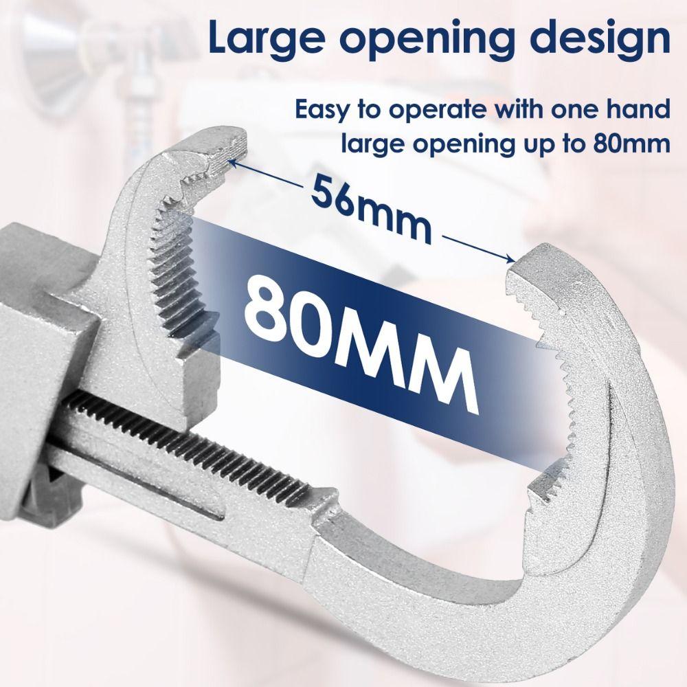 80mm Large Opening Adjustable Faucet Wrench Sink Plumbers Wrench  Bathroom Plumbing Faucet