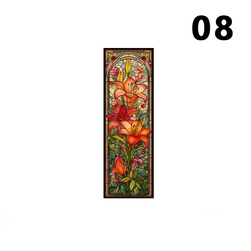 Retro Church Stained Glass Window Film Static Cling Privacy Window Film Translucent Home Decor Sunscreen Frosted Stickers