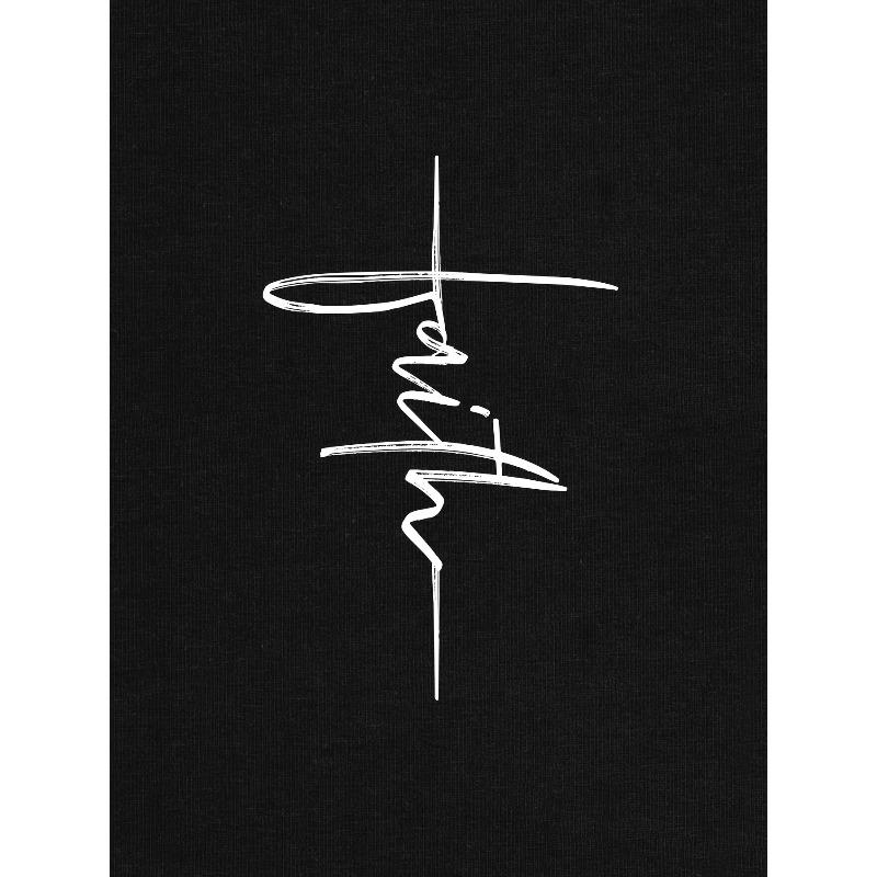 European Size T24-T240505-M Faith-Vertical 180G Men'S Short-Sleeved Print T-Shirt
