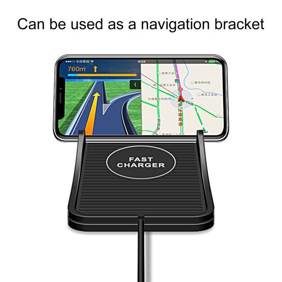 1 Set C7 Wireless Phone Charger 2-in-1 Support 15W/10W/7.5W/5W Intelligent Recognition Anti-slip Fast Charging Temperature Protection USB Wireless