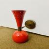 Shiny Red Wall Sconce Pair 1950s Mid Century Brass Italian Diabolo Wall Sconce Light Fixture 2 Bulb Pair