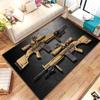 3D Rifle Pistol Revolver Gun Cartoon Area Rug,Carpet Rug for Living Room Bedroom,Kitchen Doormat Bathroom Anti-slip Floor  Cool