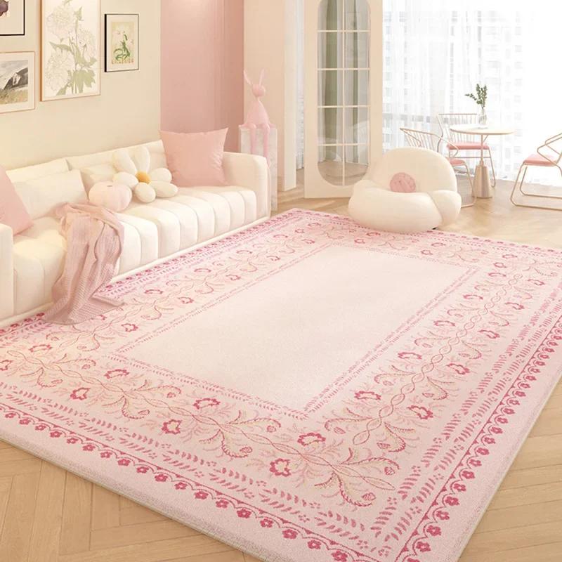 Living Room Carpet Pink Flower Rug Big Size Home Decoration Floor Mat Soft Plush Room Decor Large Area Rugs Shaggy Bedroom