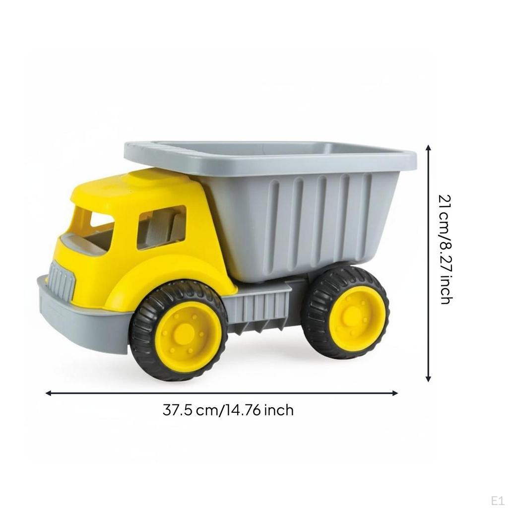 Sand Transport Toy Truck Yellow Operator's Cab Beach Dump Gray Body Children's Plaything for