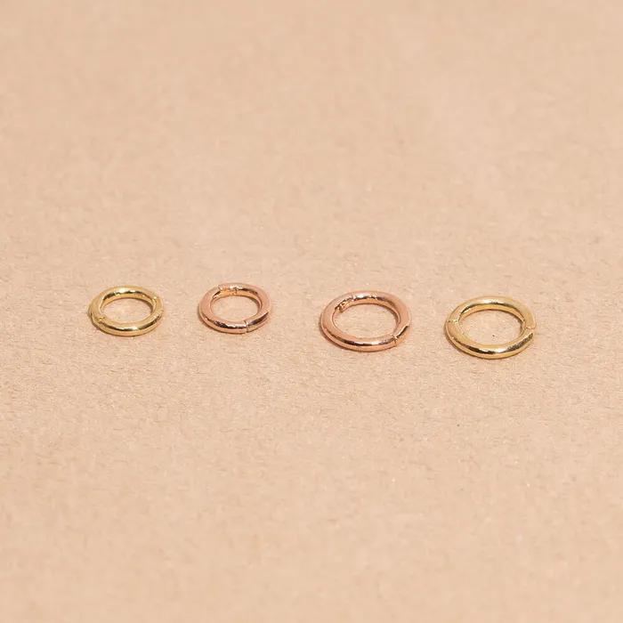 14K Mini Segment Ring Piercing Earrings