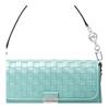 Michael Kors MK Bradshaw Woven Flap Letter Logo Chain Leather Baguette Shoulder Bag Small Women shoulder bag Light-Blue 30S1S2BL1T-432