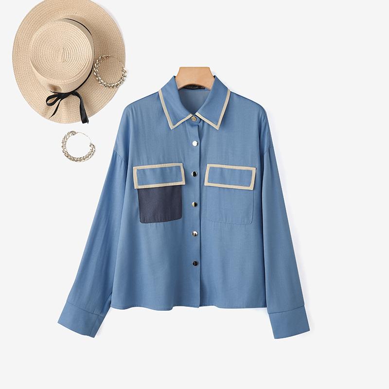 ZANZEA Women Casual Turn Down Collar Loose Long Sleeve Blouse