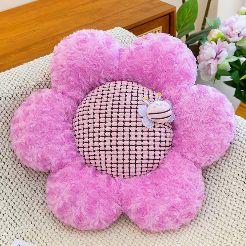 Flower Plush Seat Cushion With Thick Padding For Home Office Comfort Gift For All