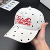 Korean Style Embroidered Heart Letter Polka Dot Baseball Cap Versatile Spring Summer Sunshade Duckbill Hat