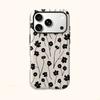 Delicate Organic Black Cream Floral Stem Pattern Art Film Aesthetic Protective Shockproof Bumper Phone Shell Cover For iPhone 14 15 16 Pro Max Plus