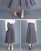 Elegant A-Line Pleated High Waist Mesh Skirt - Autumn Collection for Women