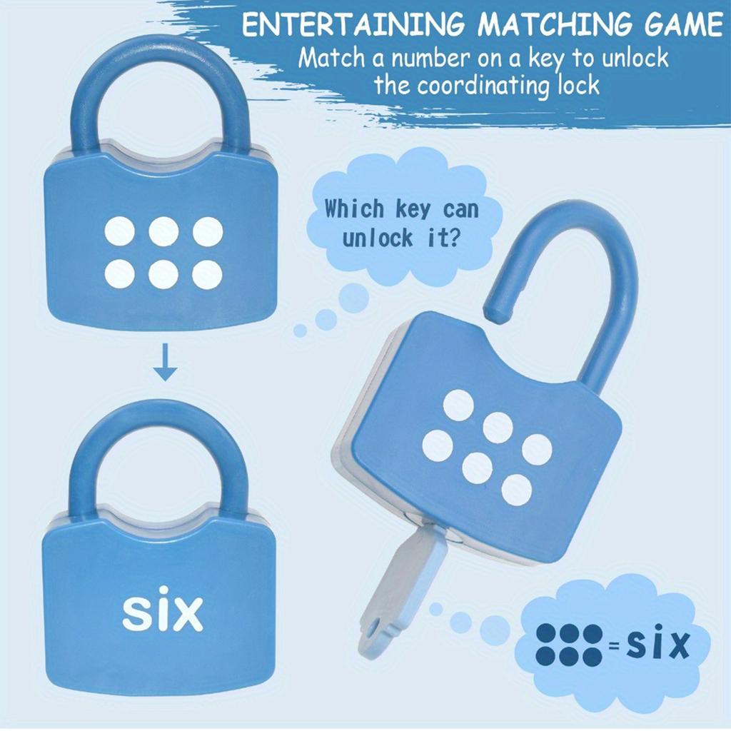 Children's Numbers 1-10 Lock And Key Counting Education Game Toy