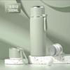 Stainless steel thermos cup food grade water cup men's and women's high value tea separation thermos cup lettering log