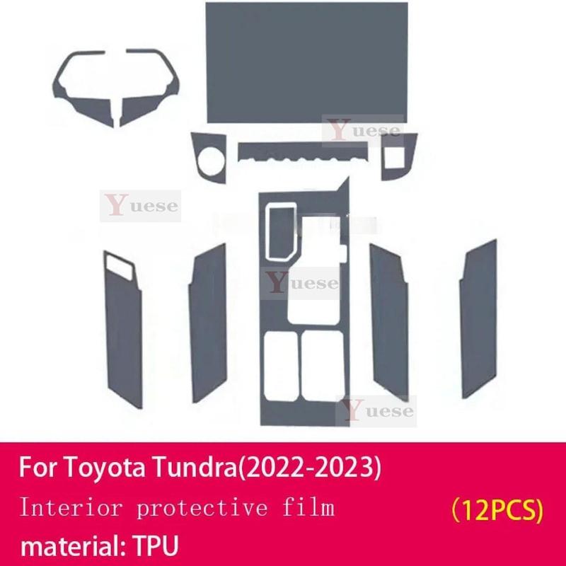Car Interior Center Console Transparent TPU Protective Film Anti Scratch Sticker For Toyota Tundra -2024
