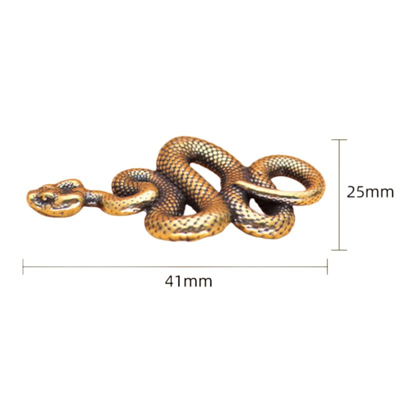 Mini Vintage Brass Snake Decor Figurines For Interior Decoration Desktop Decor Distinctive Car Hanging Keychain Luggage Pendant