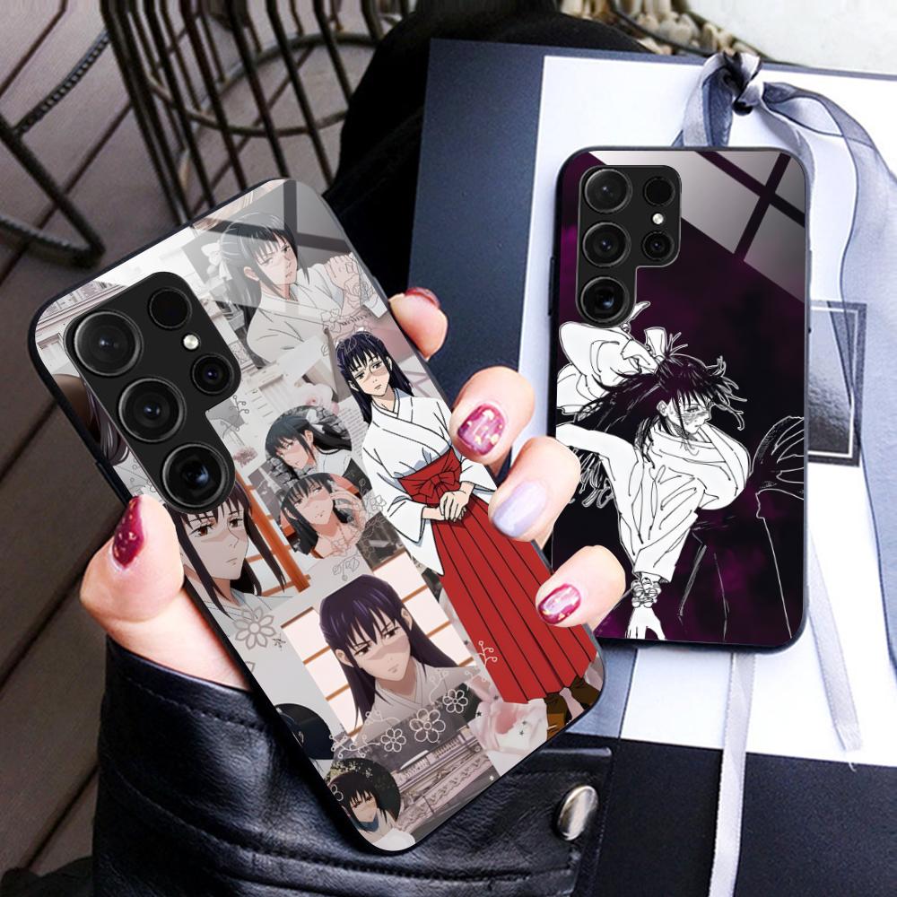JJK Utahime Iori Glass Mobile Phone Case for Samsung Galaxy S26 S25 S24 S23 S22 S21 S20 Note20 Plus FE Ultra Colorful Cover
