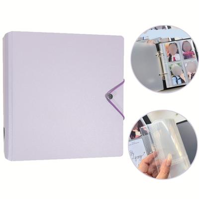 4 Photo AlbumsGrids Kpop Photo Card Binder Loose Leaf Album 25 Pages Large Capacity Idol Photocard Holder Picture Collection Book Solid Color