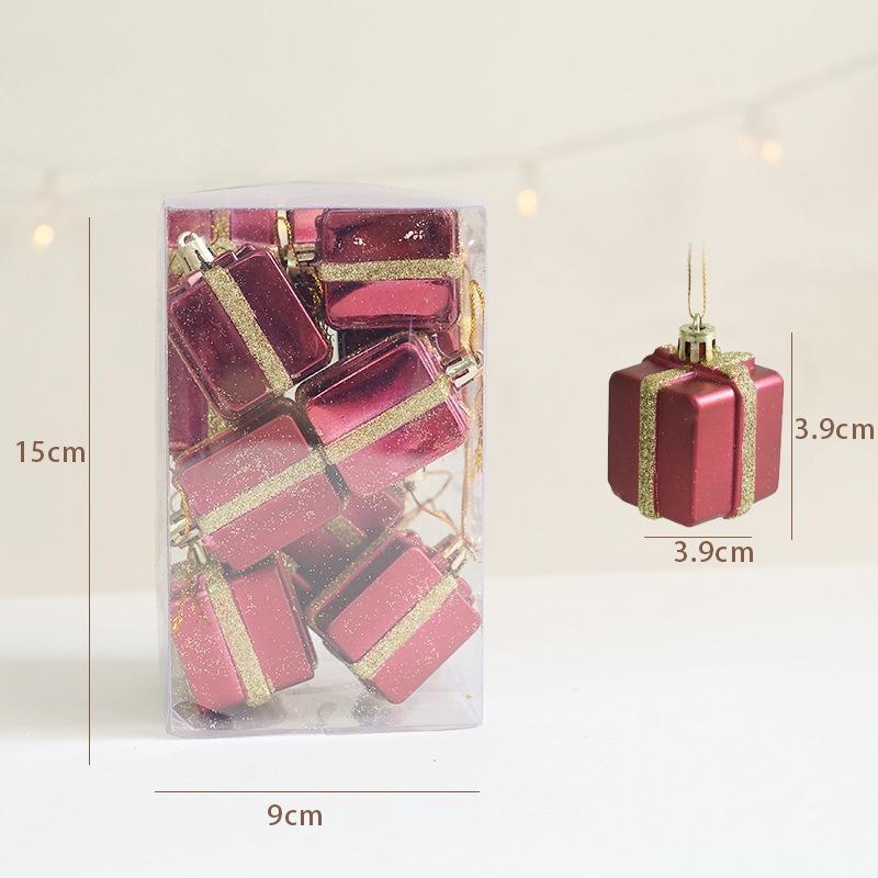 Christmas Nordic style Christmas electroplating gift box pendant Christmas tree star decoration pine cone box pendant