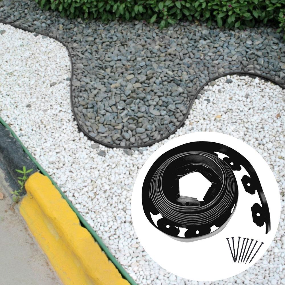 5/10M Fixed Garden Barrier Lawn Grass Plastic Edging Border Landscape Edging Garden Edge Kit With Anchoring Spikes Easy Install