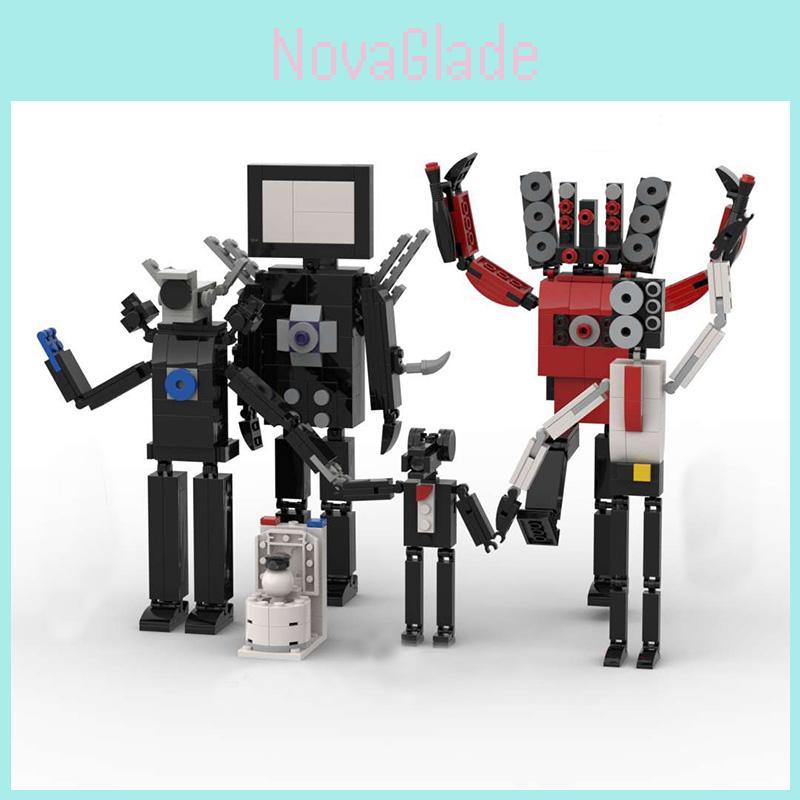 Skibidi Toilet Maze Building Blocks Toy Abs Plastic Material, 100-200 Pieces, Toilet Man Design, Small Particle Type