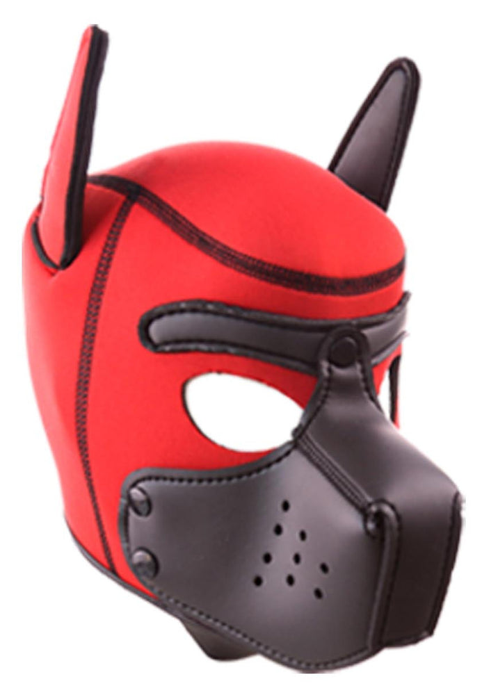 Cagoule PUPPY Néoprène Rouge-Noir - Kinky Puppy - Puppy Play, Dildos Queue