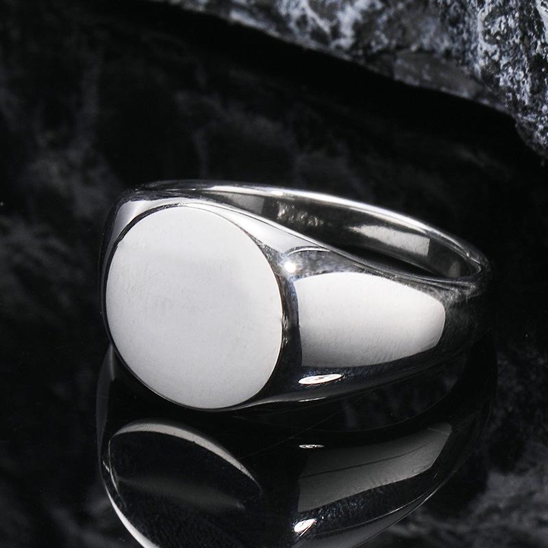 Cuervo, Anillo de Acero de Titanio, Anillo Dominante para Hombre de Negocios, Anillo Geométrico Sólido Simple