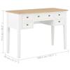 Desk, White, 109.5X45X77.5 Cm, Wooden