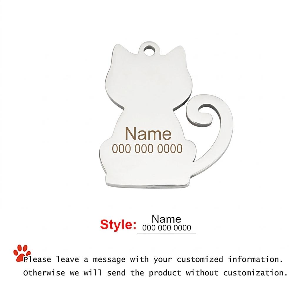 Custom Name Cat Collar Pendant Personalized Pet Collar Accessories Cat Tag Customized Anti-lost