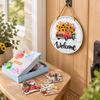 Seasonal Welcome Door Sign Set, Front Door Decors with 13 Changeable Theme Inserts, Round Hanger for New Year, Easter, Thanksgiving, and Christmas