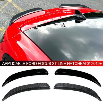 2Pcs Car Rear Spoiler Extension Lip Fins Spoiler Black Color Auto Part Styling for Ford Focus ST Line Hatchback 2019-2024