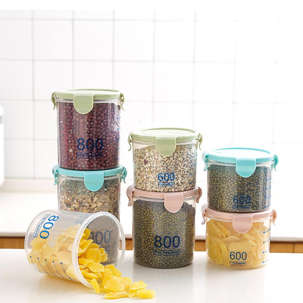 800Ml Food Storage Containers Airtight Leakproof Dry Food Container For Cereal Flour Sugar Rice Snacks Green Plastic Storage