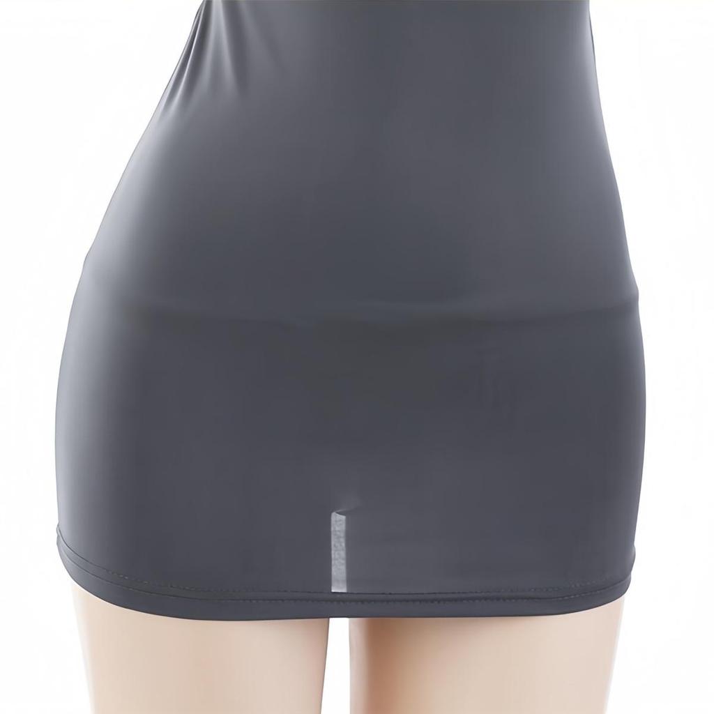 See Through Halter Backless Sexy Package Wrap Hips Slim Bodycon Long Mini Dress Tight Nightwear Transparent Sleeveless One-piece Dresses for Women